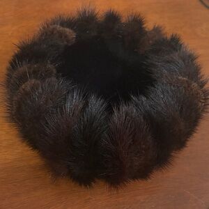 Elegant Black and Brown Fur Hat
